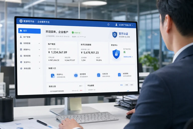 企业用户浏览爱游戏平台内容与服务入口