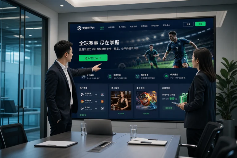 采购负责人通过简洁首页了解爱游戏平台的服务入口